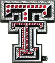 Texas Tech University Red Crystal Metal Auto Emblem