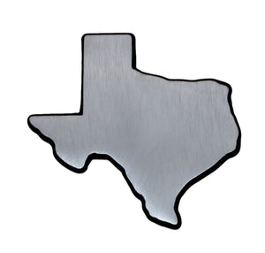 State of Texas Brushed Metal Auto Emblem