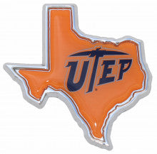 UT El Paso UTEP State Shape Colors Metal Auto Emblem