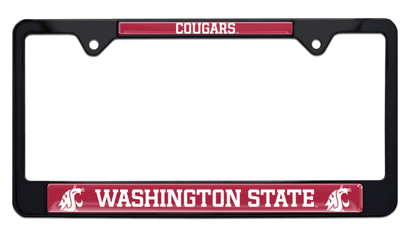 Washington State Cougars Black Metal License Plate Frame
