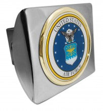 US Air Force Seal Chrome Metal Hitch Cover