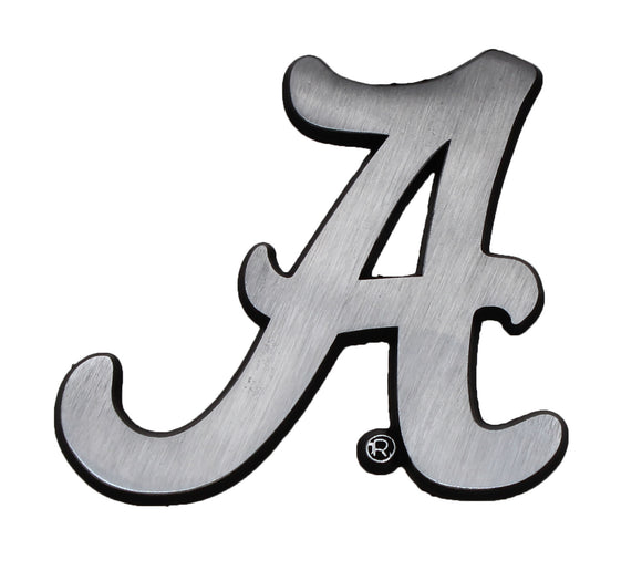 University of Alabama A Crimson Tide Brushed Metal Auto Emblem