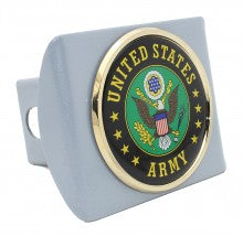 Army Seal Silver Metal Hitch Cover