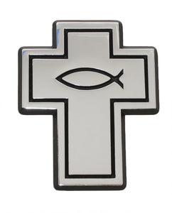 Christian Cross Metal Auto Emblem
