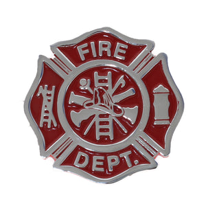 Firefighter Red Metal Car Emblem