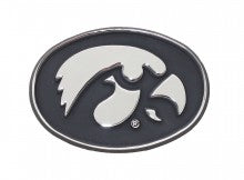 University of Iowa Hawkeyes Oval Metal Auto Emblem