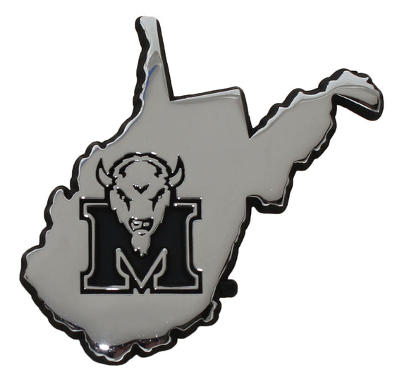 Marshall University Herd West Virginia Shape Metal Auto Emblem