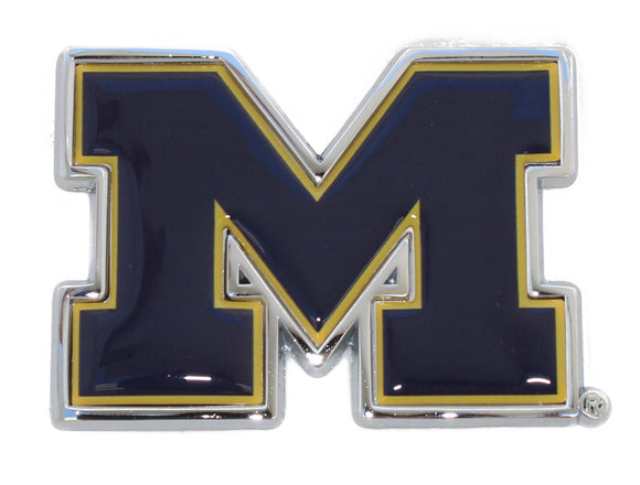 Michigan Wolverines Blue Metal Auto Emblem