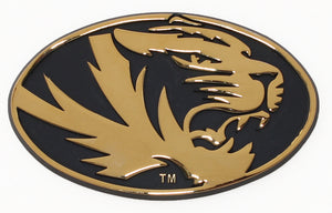 Missouri Tigers Gold Metal Auto Emblem