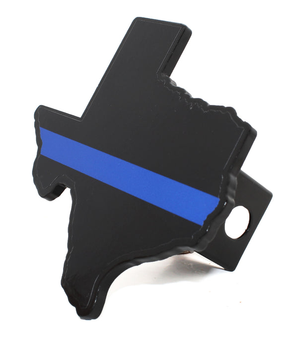 Police Back the Blue Texas Metal Hitch Cover