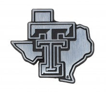 Texas Tech University Debossed Brushed Metal Auto Emblem
