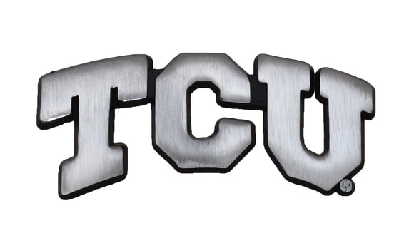 TCU Brushed Metal Auto Emblem