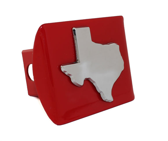 State of Texas Red Metal Hitch Cover