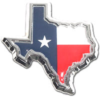 Shape of Texas Flag Car Emblem