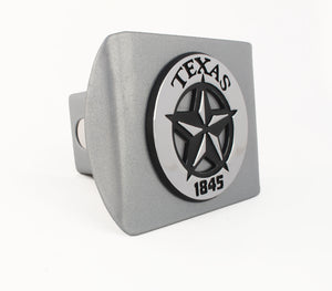 Texas Star 1845 Silver Metal Hitch Cover