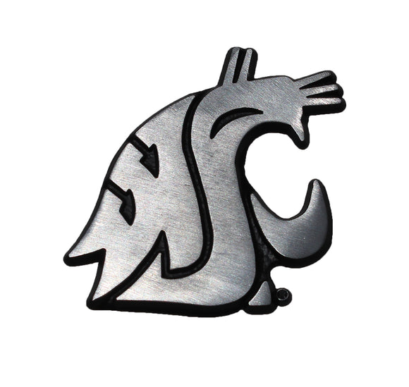 Washington State University Cougars Brushed Metal Auto Emblem