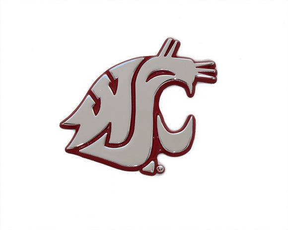 Washington State University Cougars Crimson Trim Metal Auto Emblem