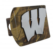 University of Wisconsin Camo Metal Hitch Cover