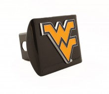 West Virginia University Gold on Black Metal Hitch Cover