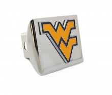 West Virginia University Gold on Chrome Metal Hitch Cover
