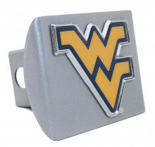 West Virginia Colors Silver Metal Hitch Cover