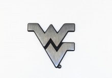 West Virginia University Brushed Metal Auto Emblem